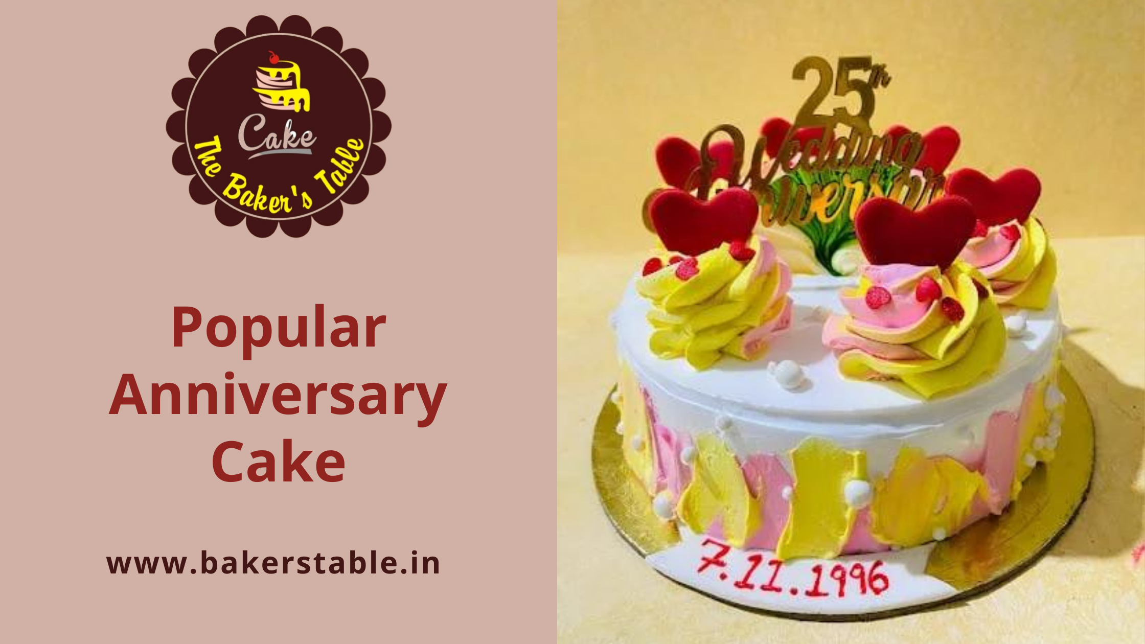 25th Anniversary Cake at Rs 1600/kilogram | थीम केक in Mumbai | ID:  19816014897