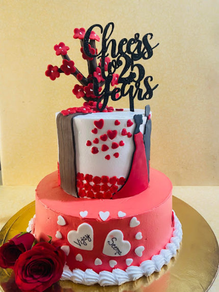 The Bake Basket - A wedding anniversary cake for a couple... | Facebook